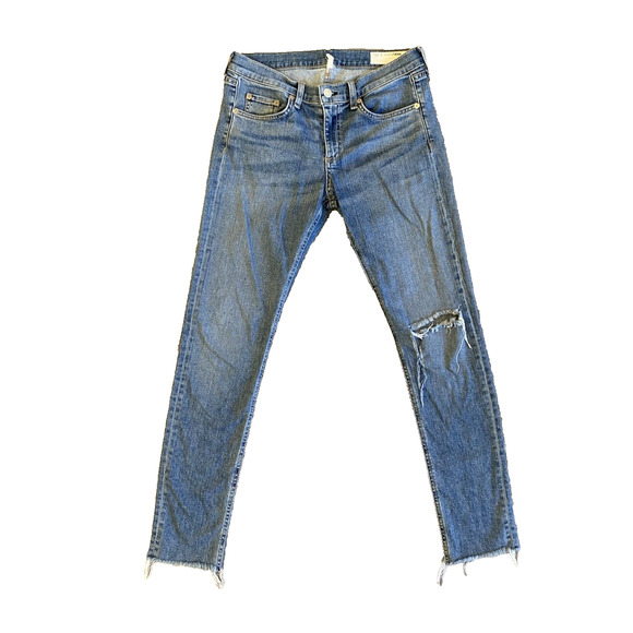 Rag & Bone Jeans Womens Size 28 Distressed Skinny Denim Casual Normcore Pants - Picture 1 of 16